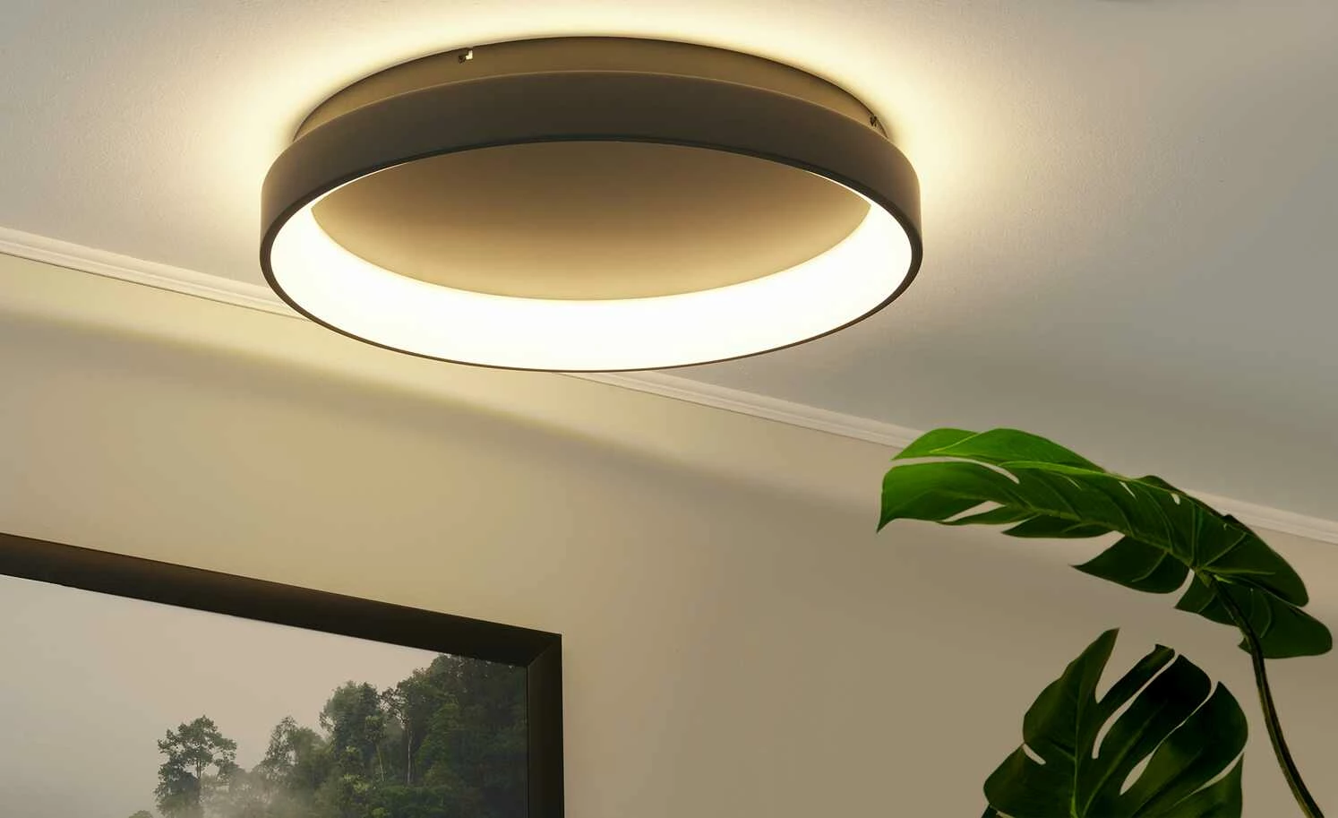 Wofi LED-Deckenleuchte, grau mit Backlight ´groß` – Bild 2