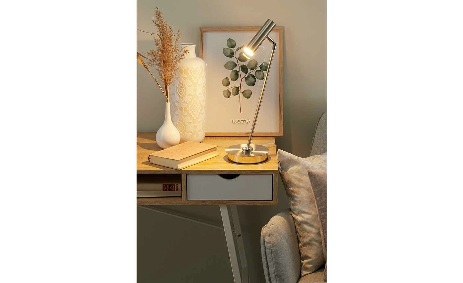 B-Leuchten LED-Tischleuchte, 1-flammig, Nickel-matt – Bild 2