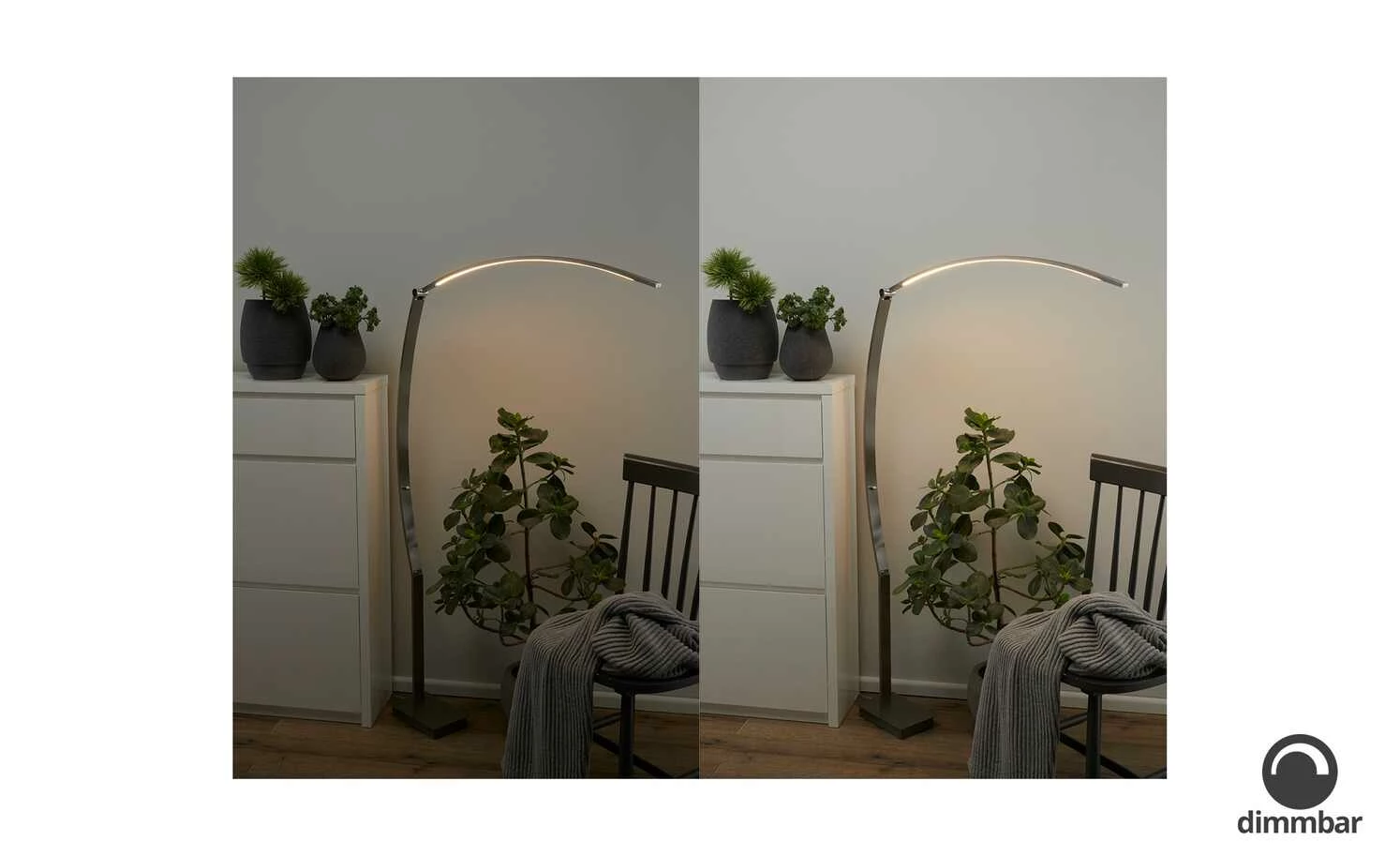 B-Leuchten LED-Stehleuchte, Nickel matt, verstellbar | silberfarben – Bild 3