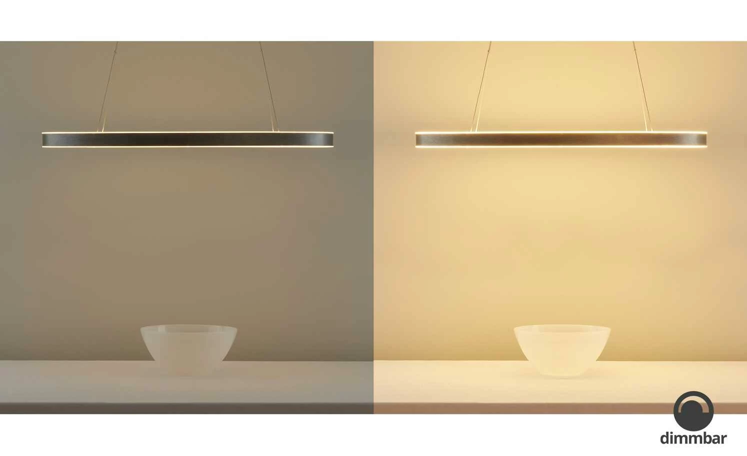 B-Leuchten LED-Pendelleuchte, anthrazit/silberfarben, oval