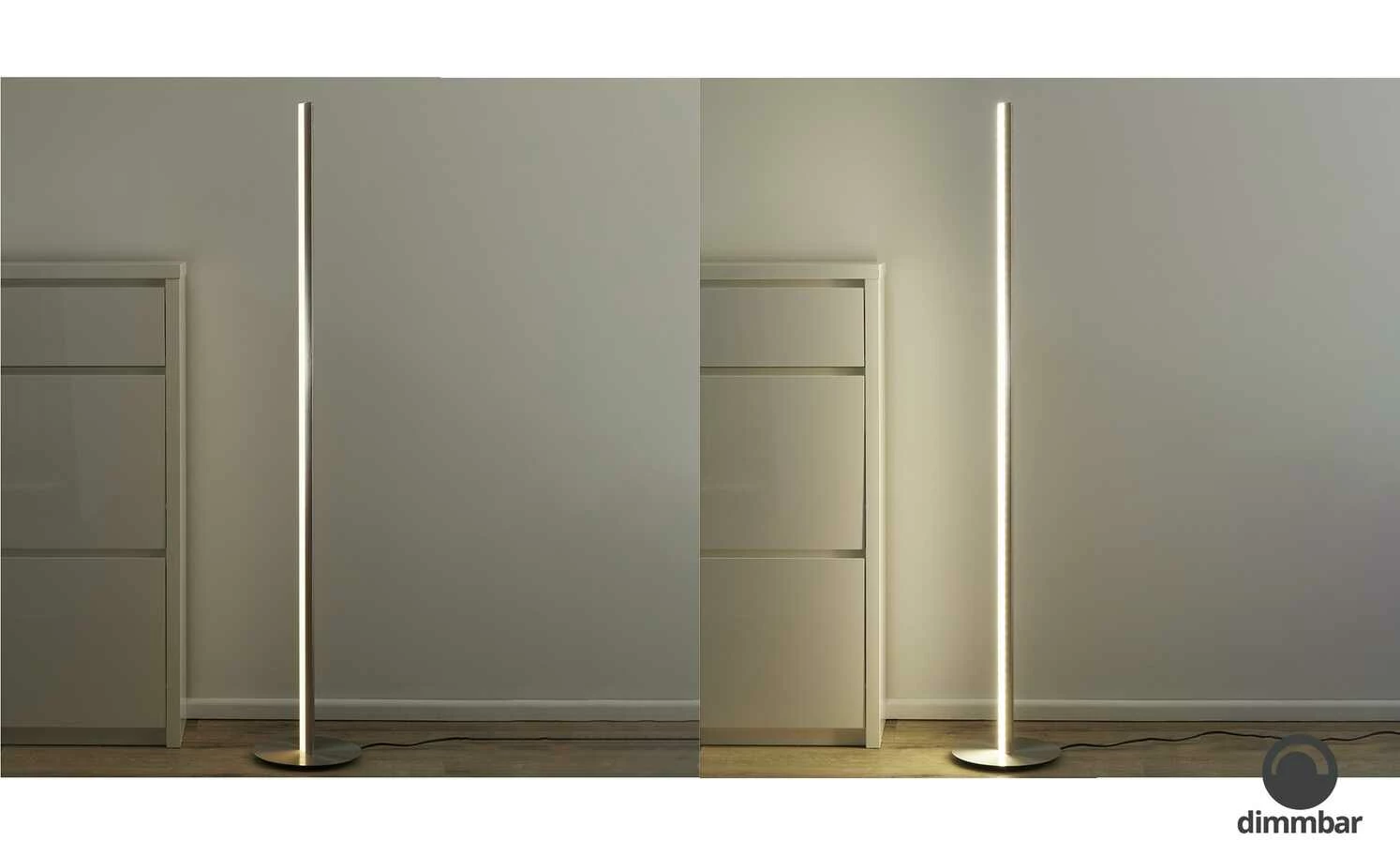 Fischer-Honsel LED-Stehleuchte, Nickel-matt