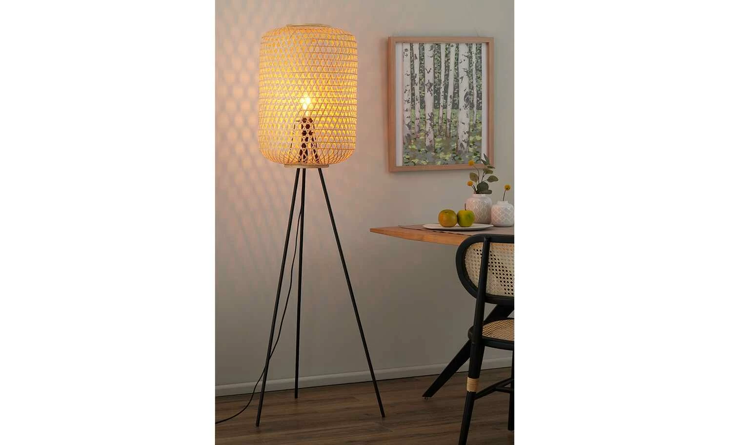 SCHĂ–NER WOHNEN Stehleuchte, 1-flammig, Rattan braun | Beige