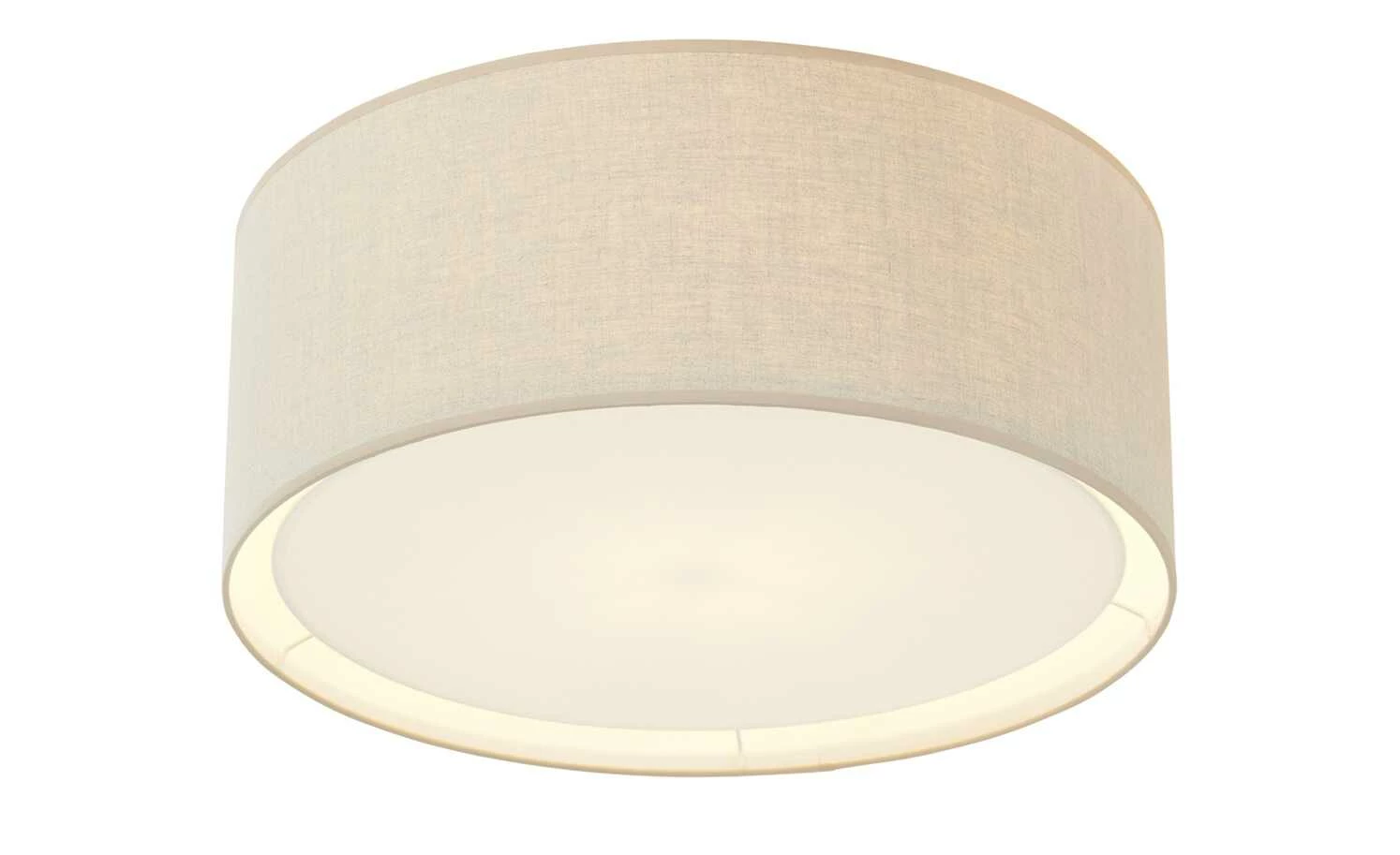 Stoffdeckenleuchte, 1-flammig, Leinen-Natur | Braun – Bild 3