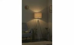 KHG Dreibein-Stehleuchte, 1-flammig, Stoffschirm `Leinen´ | Beige