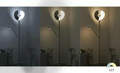 Meisterleuchten LED-Deckenfluter, 3-flammig, Nickel-matt/ chrom | ohne Drahtgeflecht