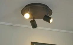 Paul Neuhaus Deckenstrahler, 3-flammig, schwarz `Rondell`