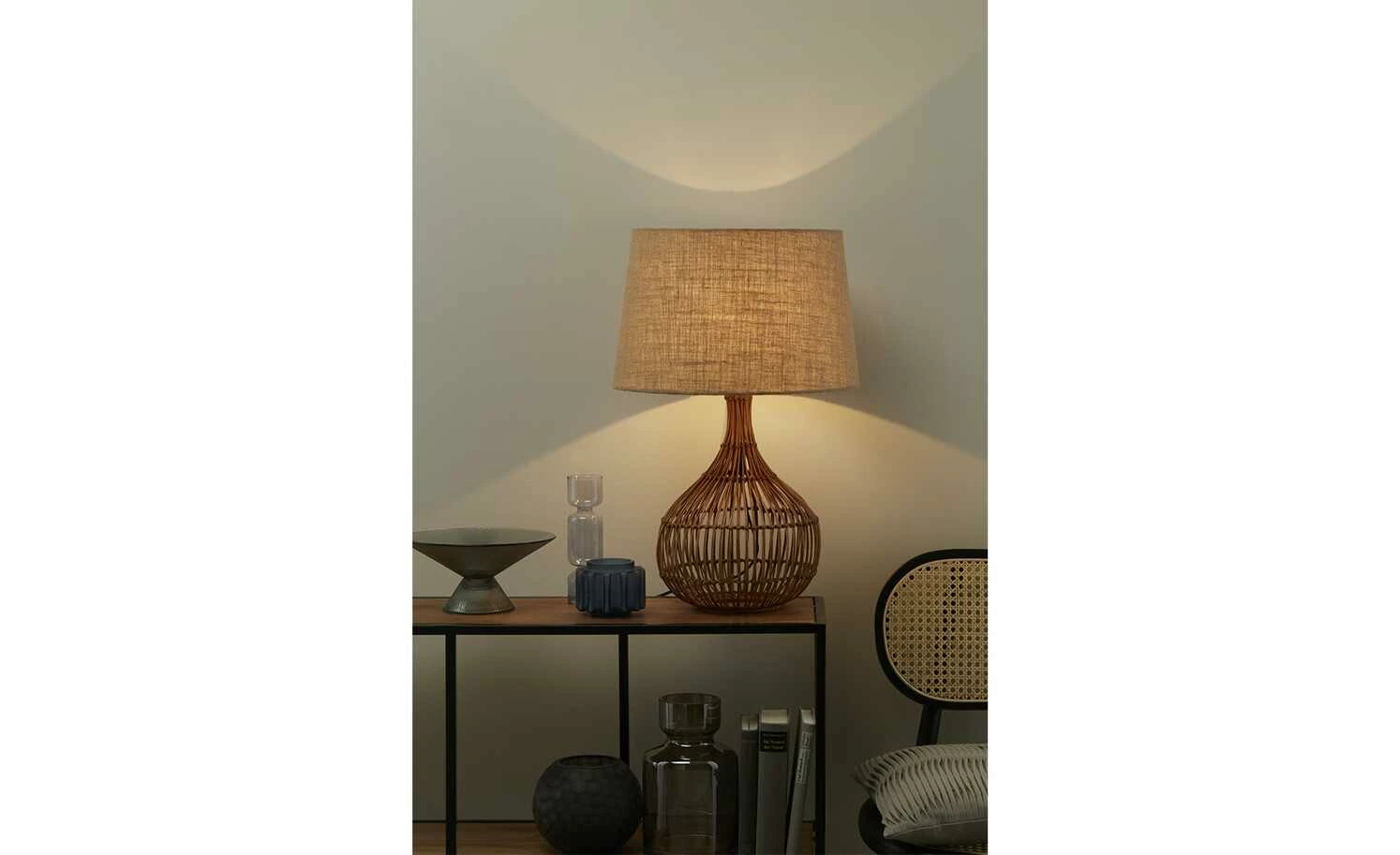 HOME STORY Rattan-Tischleuchte, 1-flammig – Bild 2