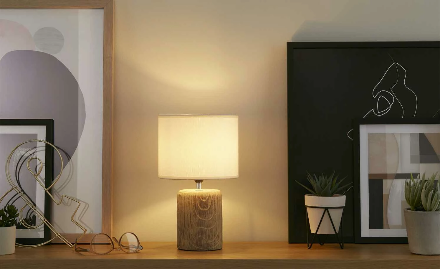 for friends Tischleuchte, 1-flammig in Holzoptik ´klein´