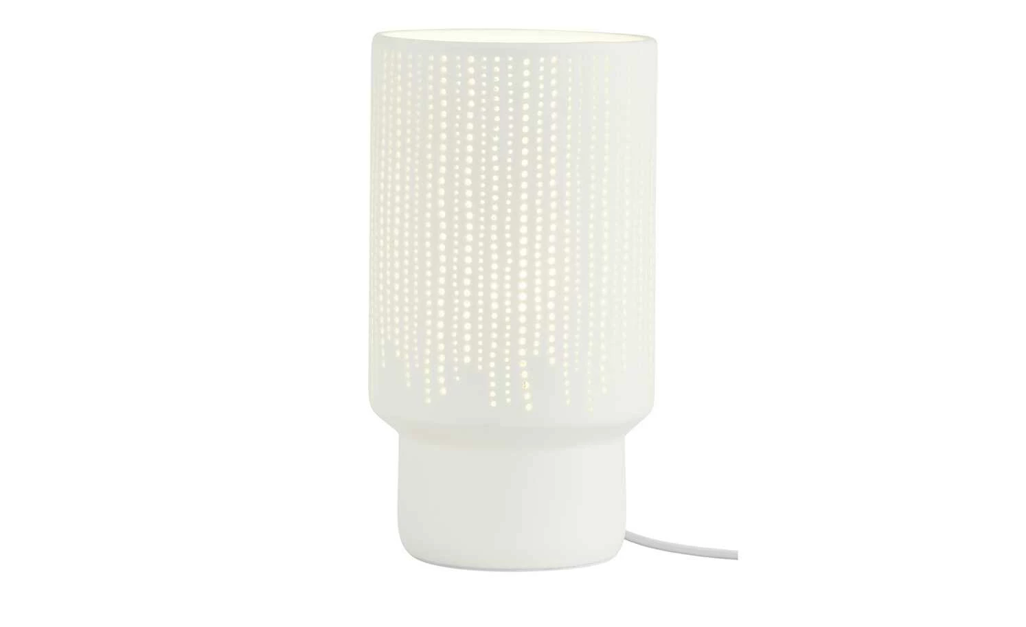 for friends Keramik-Tischleuchte, 1-flammig, weiß `Streifen´ | Streifen gestanzt – Bild 2