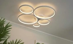 Trio LED-Deckenleuchte, Kreise, weiß