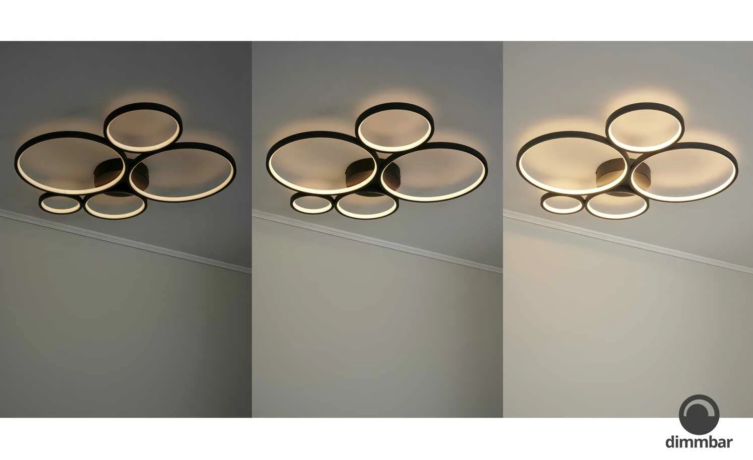 Trio LED-Deckenleuchte, Kreise, schwarz – Bild 7