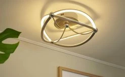 Trio LED-Deckenleuchte, Nickel-matt, geschwungen | silberfarben