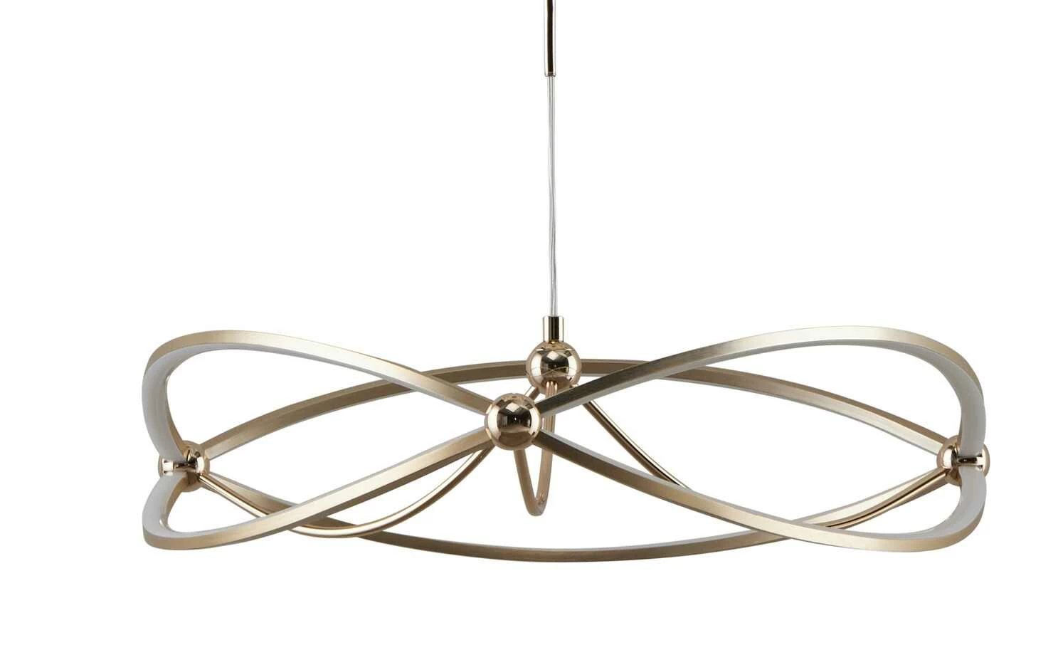 Trio LED-Pendelleuchte messing matt, geschwungen | messingfarben – Bild 2