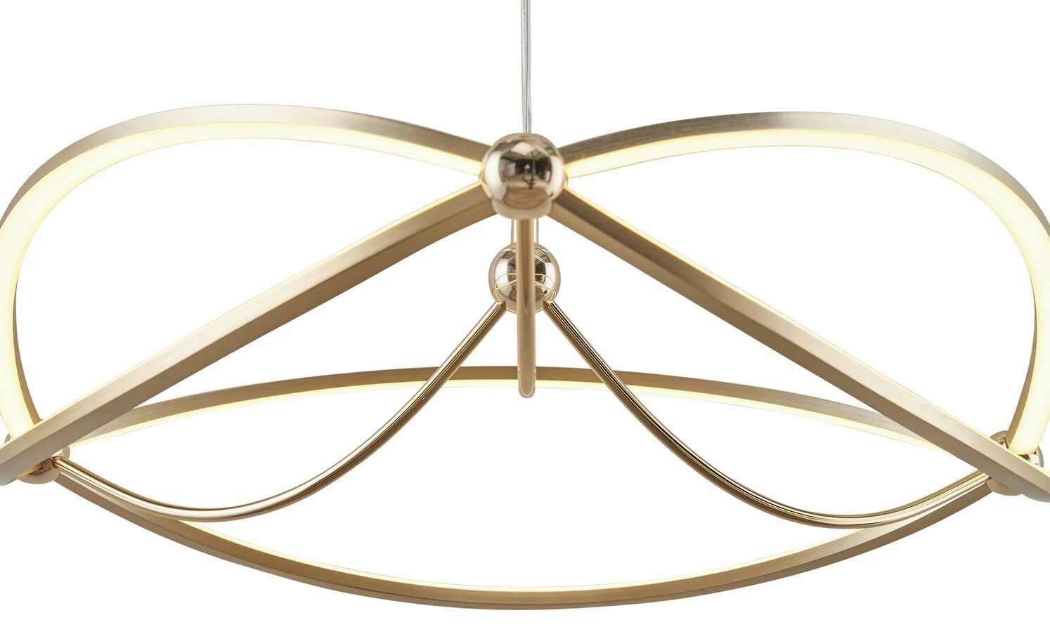 Trio LED-Pendelleuchte messing matt, geschwungen | messingfarben – Bild 5