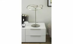 Trio LED-Tischleuchte, Nickel-matt, geschwungen | silberfarben