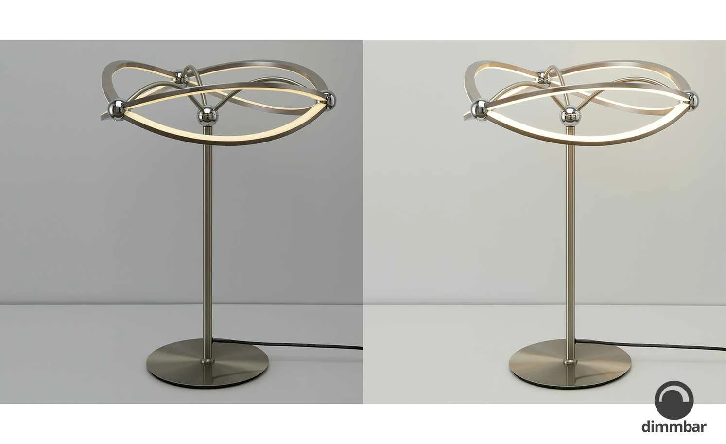 Trio LED-Tischleuchte, Nickel-matt, geschwungen | silberfarben – Bild 4