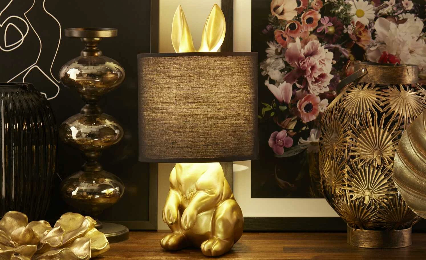 for friends Tischleuchte, 1-flammig, goldfarben `Hase´