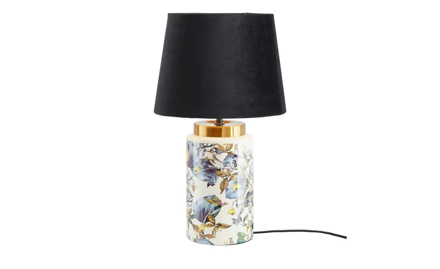 KHG Keramik-Tischleuchte, 1-flammig, schwarz ´Vögel´ – Bild 3