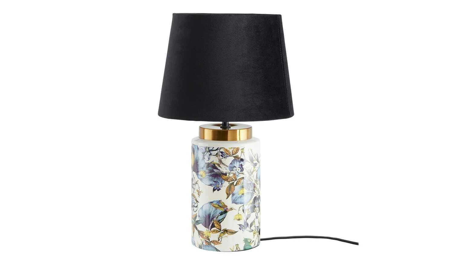 KHG Keramik-Tischleuchte, 1-flammig, schwarz ´Vögel´ – Bild 2