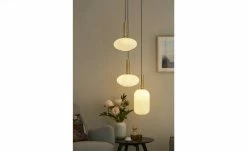 KHG Pendelleuchte, 3-flammig, schwarz / goldfarben