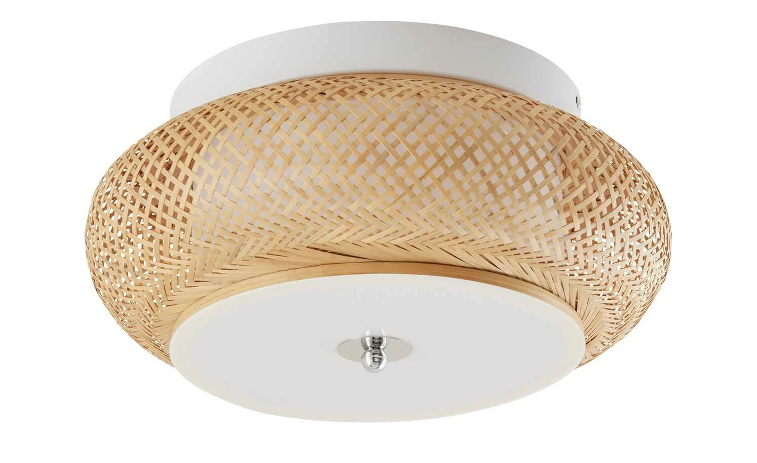HOME STORY LED-Deckenleuchte, Rattan / weiß – Bild 2
