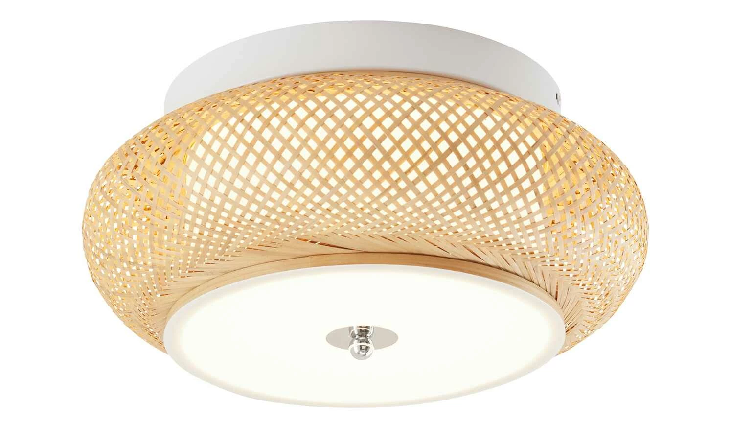 HOME STORY LED-Deckenleuchte, Rattan / weiß – Bild 3