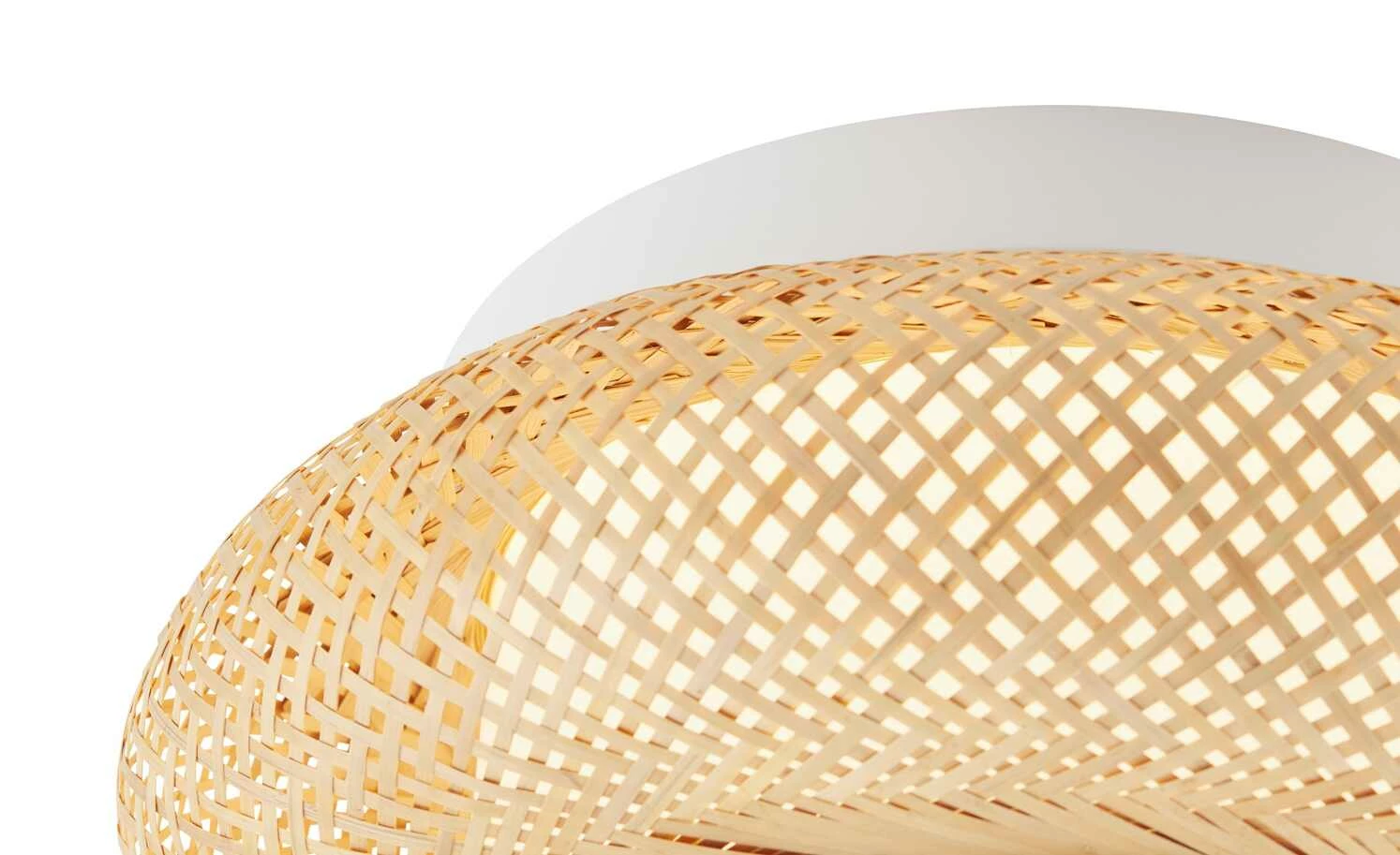 HOME STORY LED-Deckenleuchte, Rattan / weiß – Bild 4