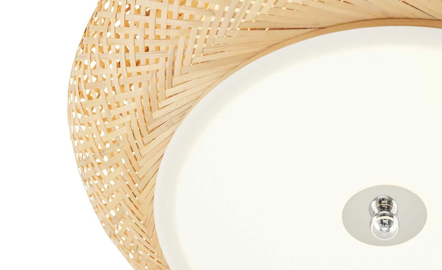 HOME STORY LED-Deckenleuchte, Rattan / weiß – Bild 5