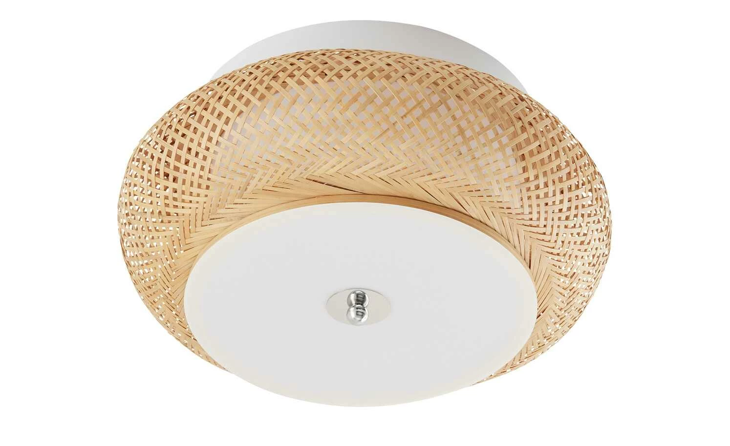 HOME STORY LED-Deckenleuchte, Rattan / weiß – Bild 6