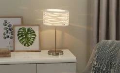 for friends Tischleuchte, 1-flammig, Nickel, Schirm mit Stanzung