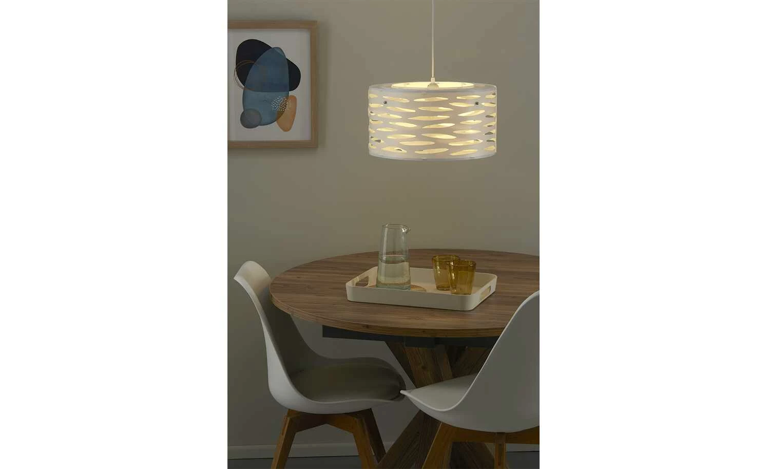 for friends Pendelleuchte, 1-flammig, Schirm weiß mit Stanzungen