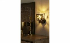 KHG Wandstrahler, 1-flammig, schwarz/gold mit Stanzung