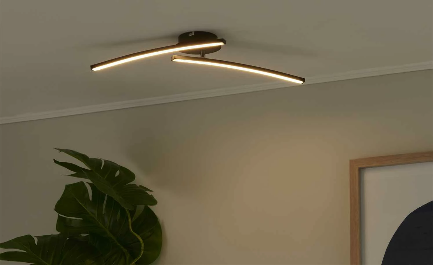 KHG LED-Deckenleuchte, 2-flammig, schwarz