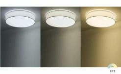 KHG Smart-Home Deckenleuchte, Stoffschirm weiß mit Stanzung