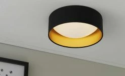 KHG LED-Deckenleuchte, 1-flammig, schwarz/goldfarben