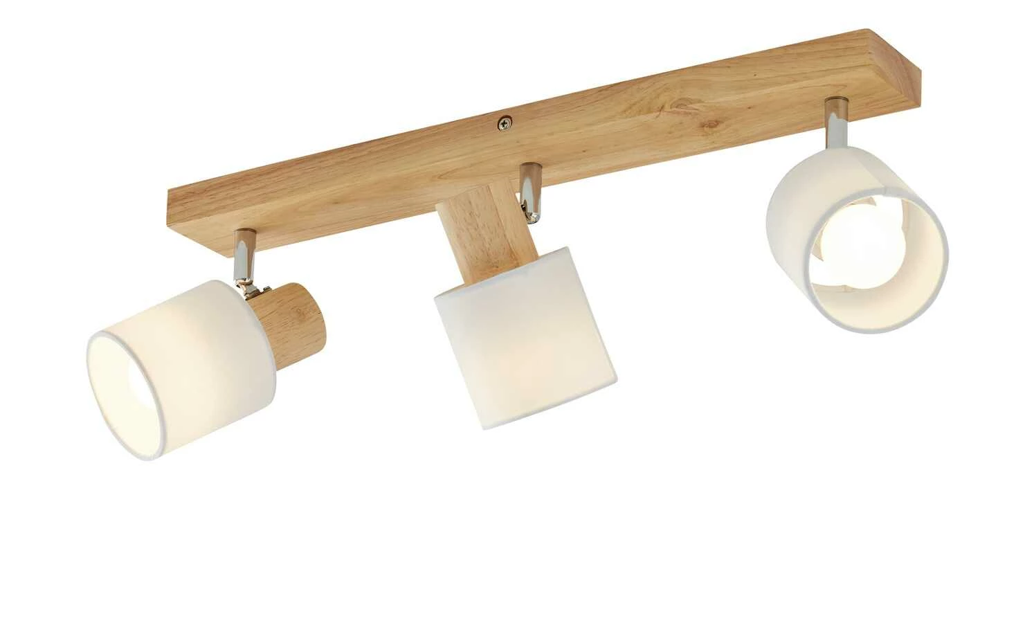 KHG Deckenstrahler, 3-flammig, Holz/ Stoffschirm weiß – Bild 3