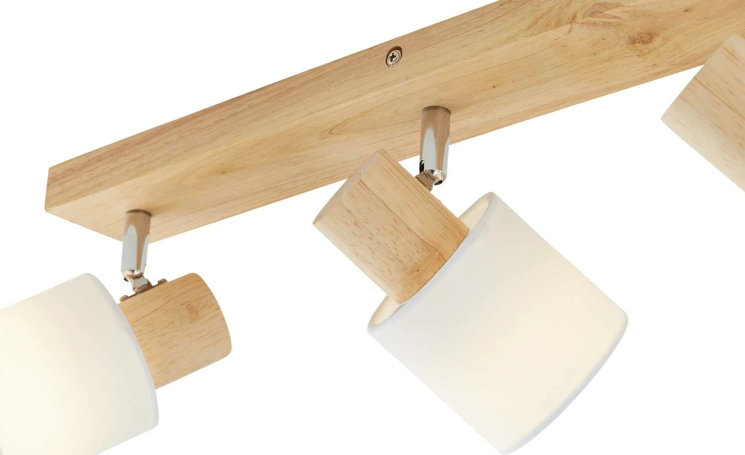 KHG Deckenstrahler, 3-flammig, Holz/ Stoffschirm weiß – Bild 6