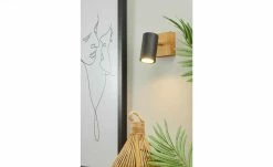 Trio Wand-/ Deckenspot, schwarz / Eiche