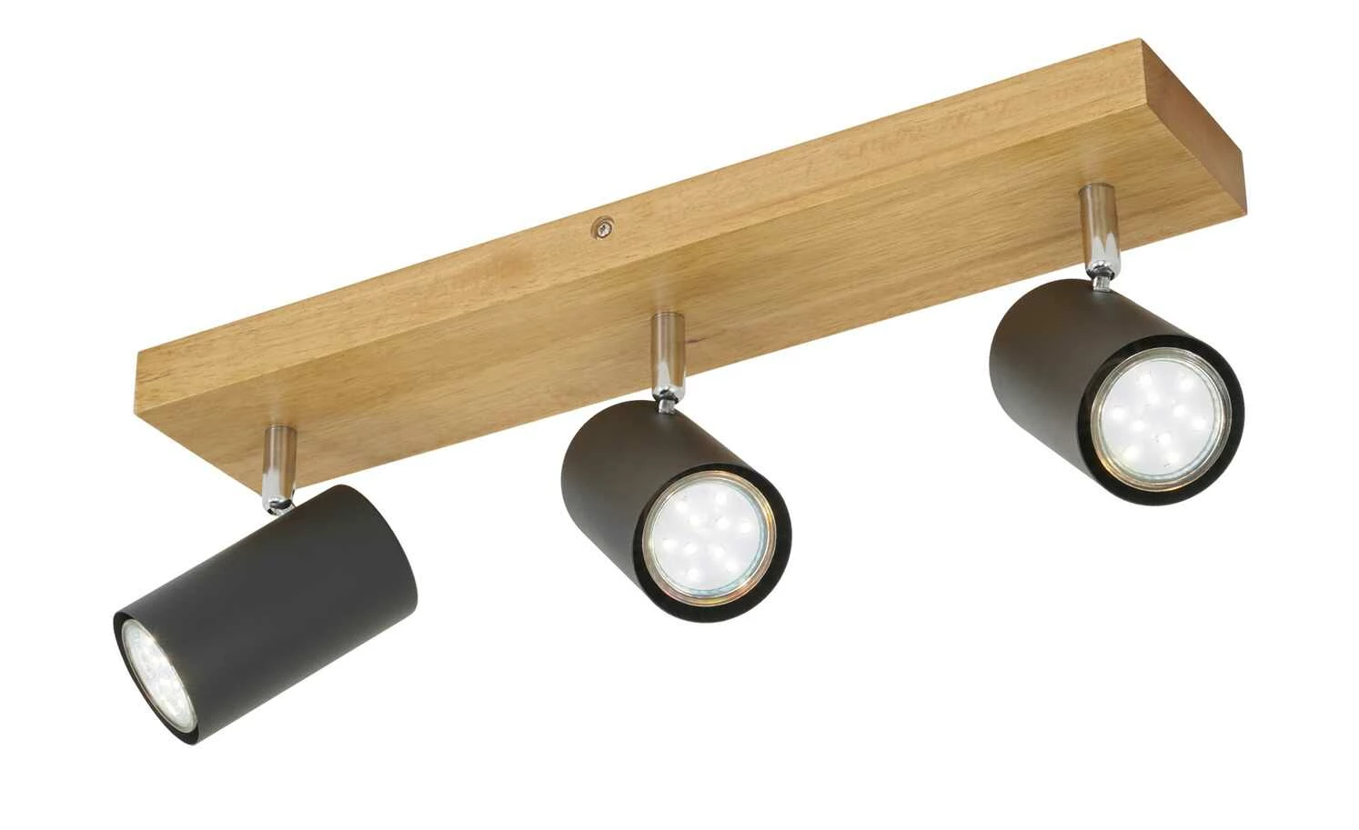 Trio Deckenspot, 3-flammig, schwarz / Eiche – Bild 5