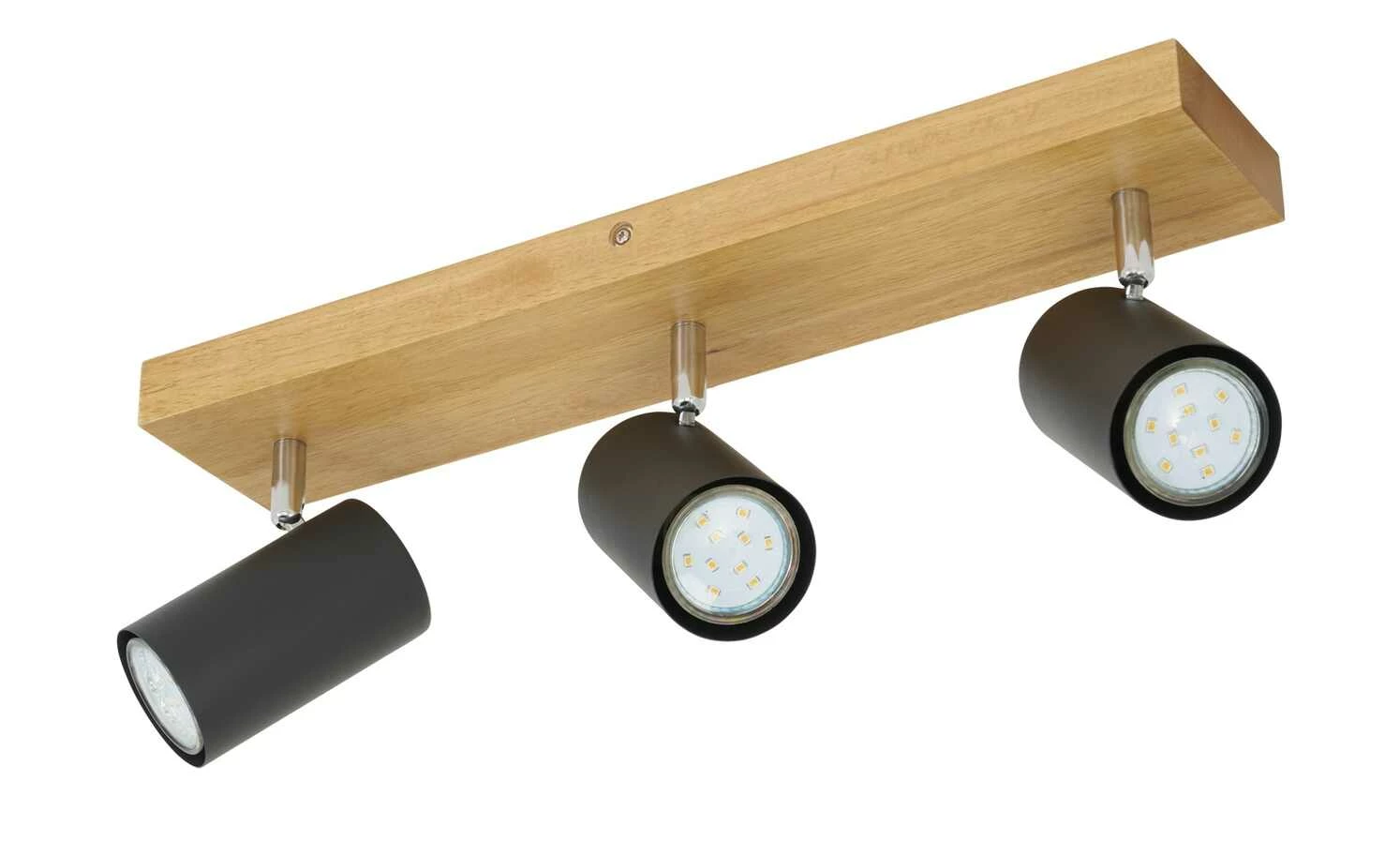 Trio Deckenspot, 3-flammig, schwarz / Eiche – Bild 2