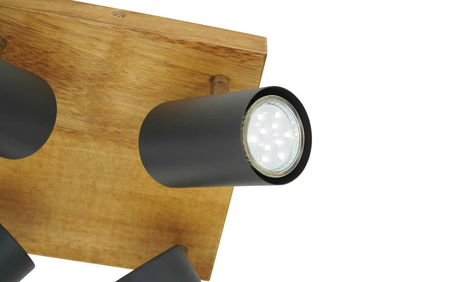 Trio Deckenspot, 4-flammig, schwarz / Eiche – Bild 3