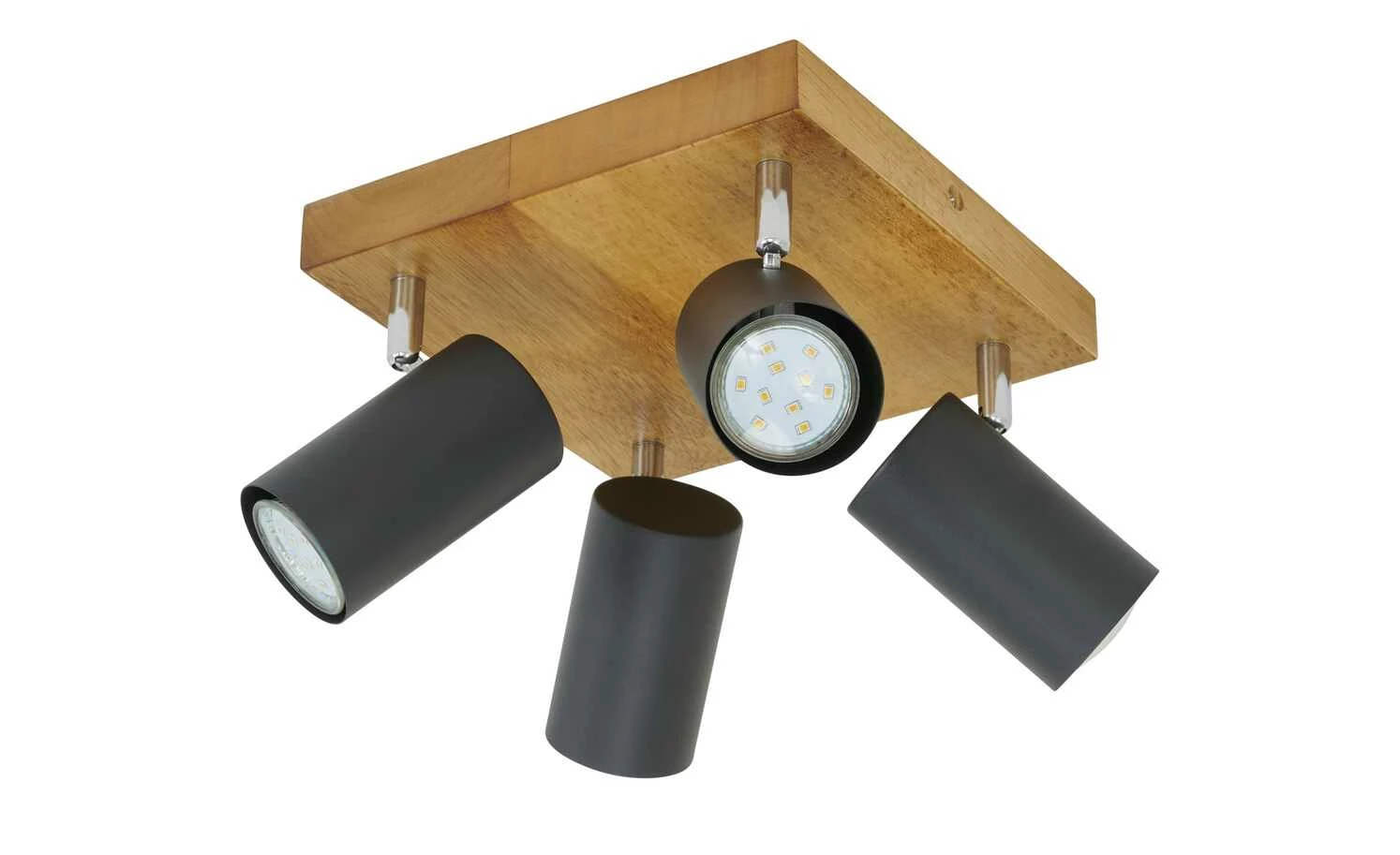 Trio Deckenspot, 4-flammig, schwarz / Eiche – Bild 2