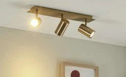 Trio Deckenstrahler, 3-flammig, altmessing | 48|cm