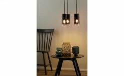 Trio Pendelleuchte, 3-flammig, Rauchglas schwarz