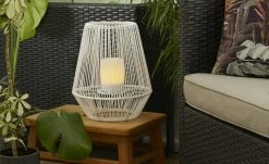 Trio Solar-Außen-Tischleuchte, weiß