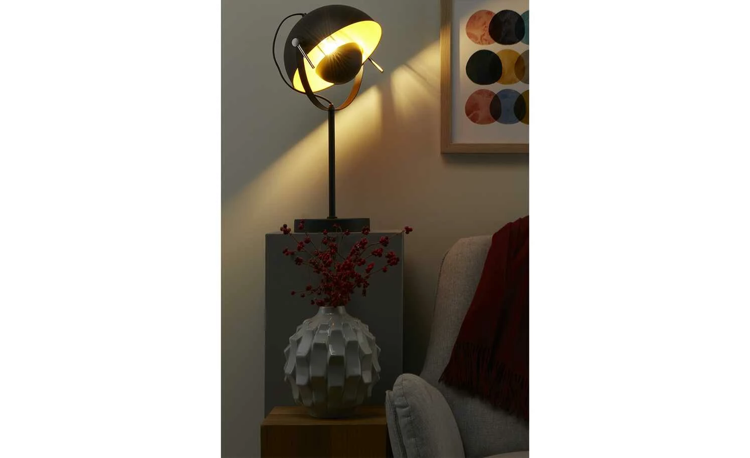 KHG Tischleuchte, 1-flammig, schwarz/goldfarben – Bild 2