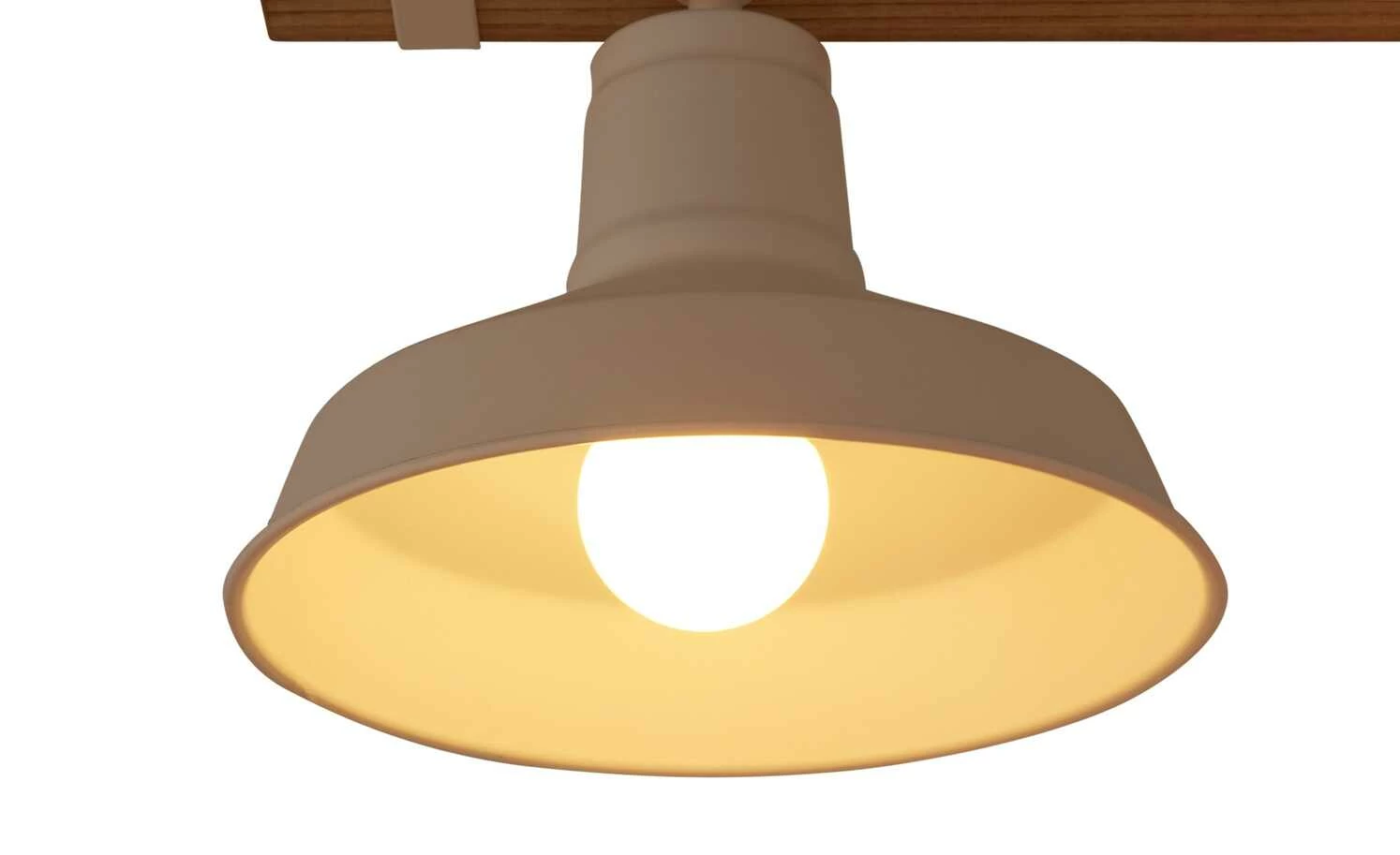 Pendelleuchte, 3-flammig, weiß/Holz mit Tau – Bild 5