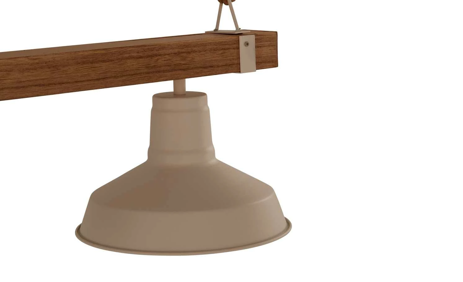 Pendelleuchte, 3-flammig, weiß/Holz mit Tau – Bild 7