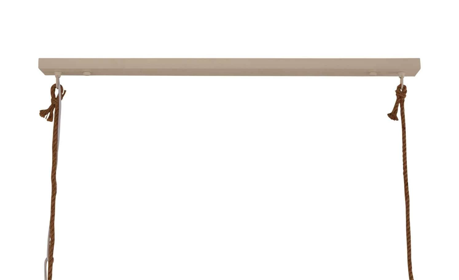 Pendelleuchte, 3-flammig, weiß/Holz mit Tau – Bild 8