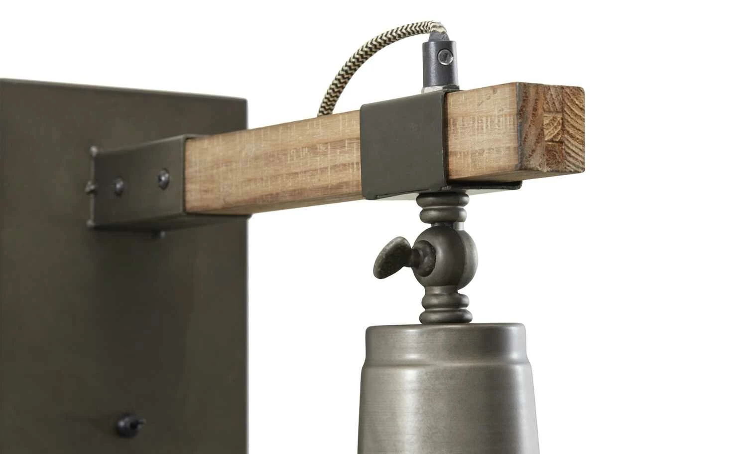 Wandleuchte, 1-flammig, schwarz/holz – Bild 5